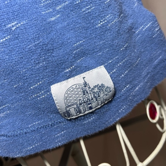 Disney Parks T-Shirt - V-neck with Buttons - Retro Style - Size M - Blue/White - Picture 3 of 4